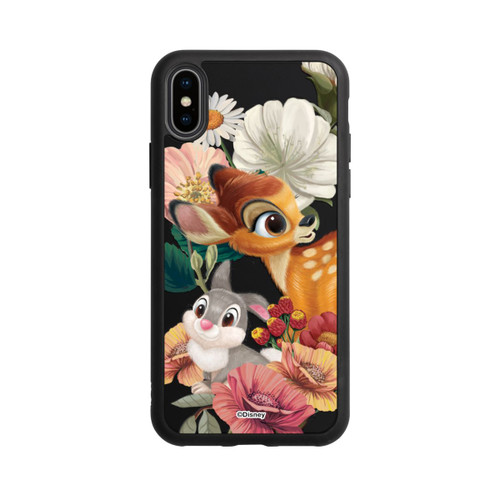 Apple iPhone Xs Base Case Bambi und Klopfer Blumen Transparent