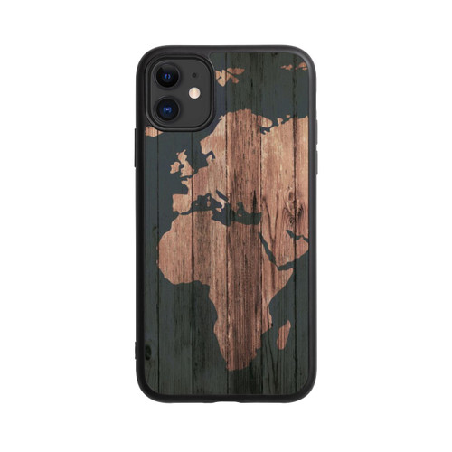 Apple iPhone 11 Base Case Wooden World Map
