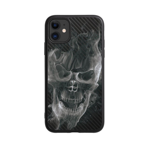 Apple iPhone 11 Base Case rauchender Totenkopf Carbon