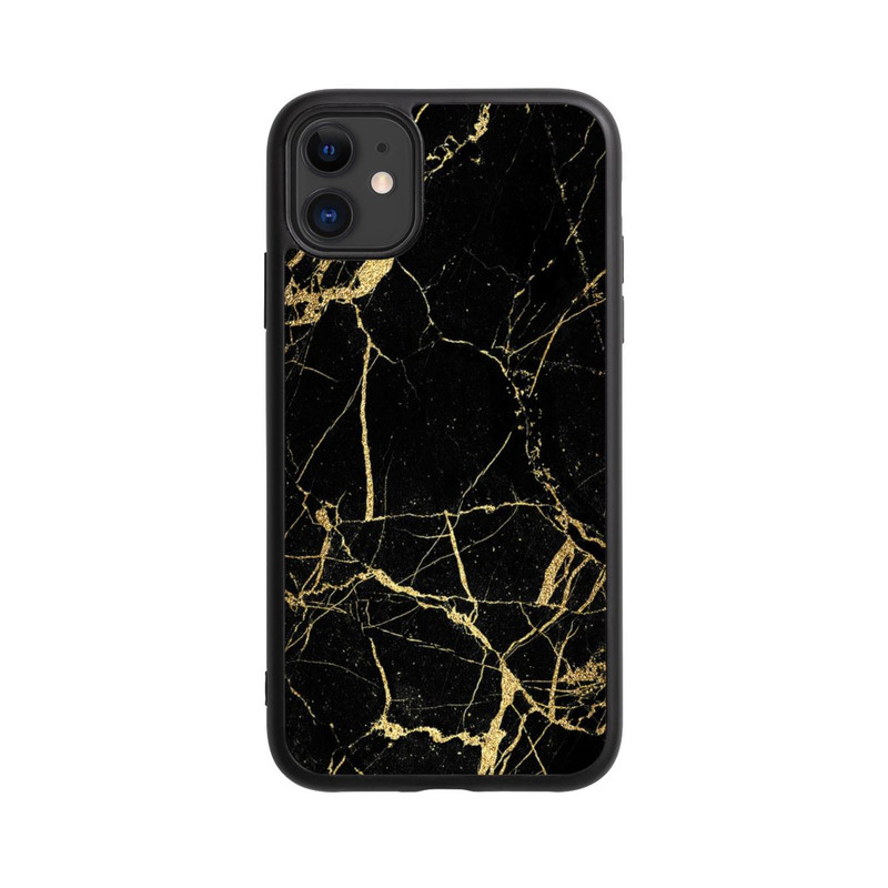iPhone 11 Base Case Schwarzgoldener Marmor-Look