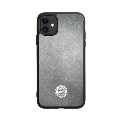 Apple iPhone 11 Base Case Klassisches FCB Logo Klein - Weiß auf Metalllook