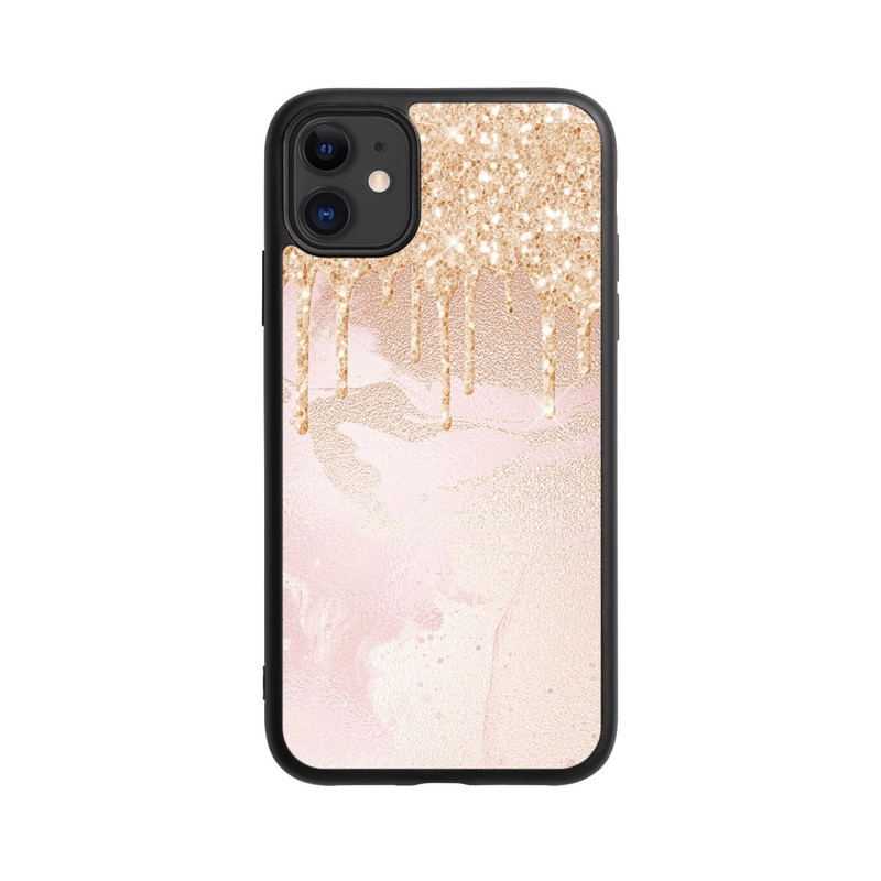 iPhone 11 Base Case  Roségoldener Glitzer Tropfen Look