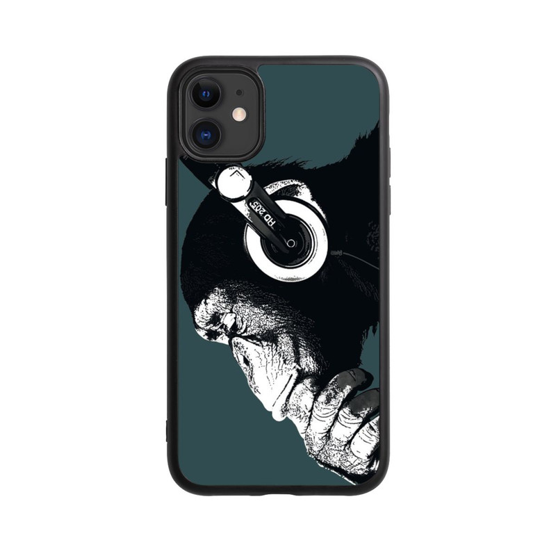 iPhone 11 Base Case Denkender Affe Blau