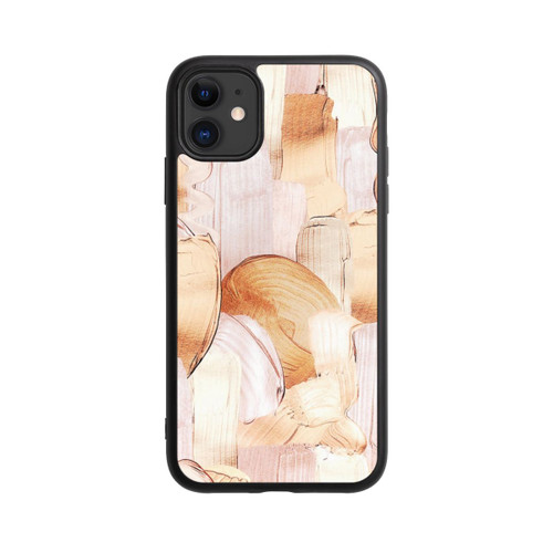 Apple iPhone 11 Base Case Weiß/Gold Pinsel Muster