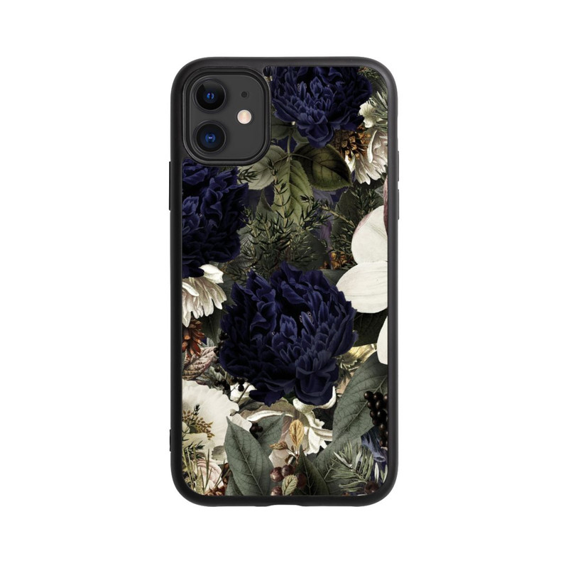 iPhone 11 Base Case Dunkle Mitternachts Barock Vintage Blumen