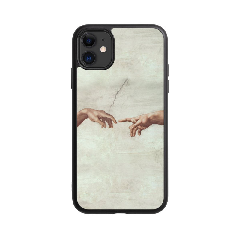 iPhone 11 Base Case Die Hände von Gott und Adam von Michelangelo Buonarroti