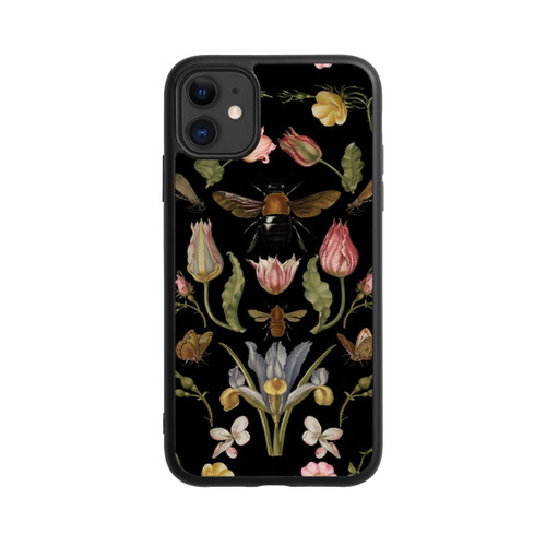 Apple iPhone 11 Base Case Wildblumen und Biene Schwarz