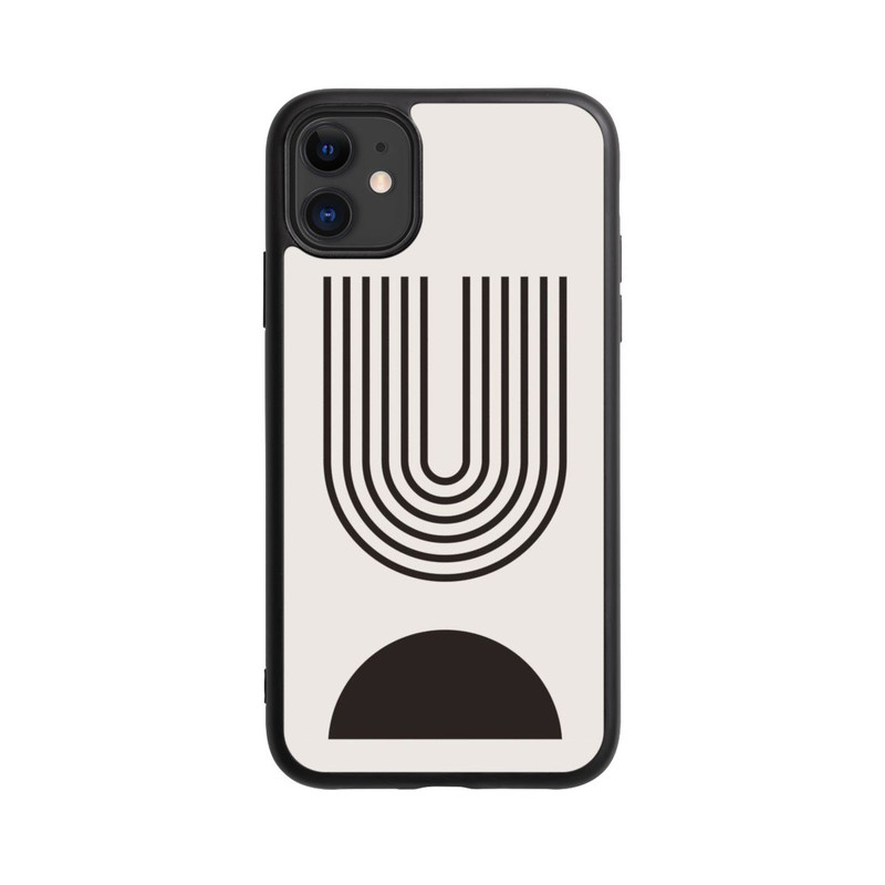 iPhone 11 Base Case Moderne Kunst Schwarze Linien