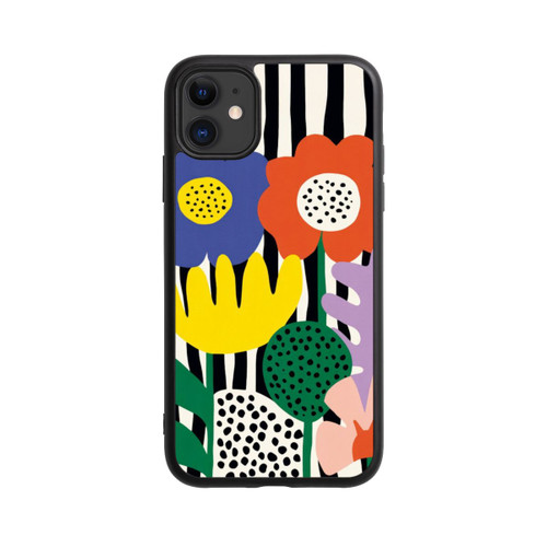 Apple iPhone 11 Base Case Flowers Striped Background