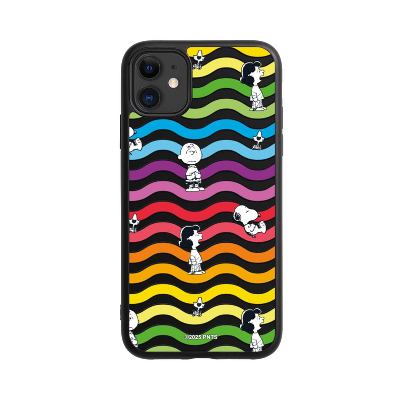 iPhone 11 Base Case Snoopy Pattern Rainbow Transparent