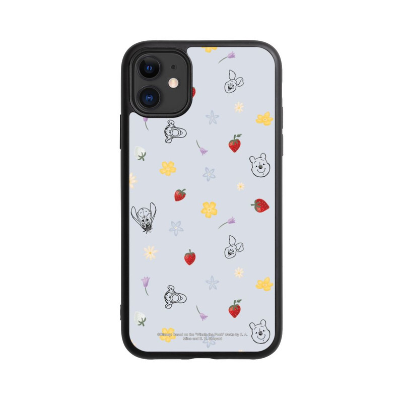 iPhone 11 Base Case Winnie Puuh und Freunde Erdbeer Muster Blau
