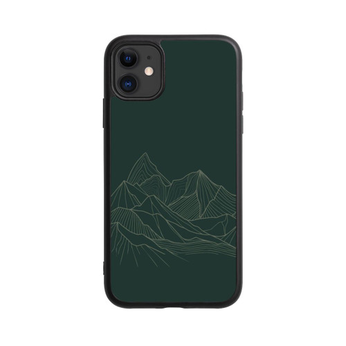 Apple iPhone 11 Base Case Berg Line Art Grün