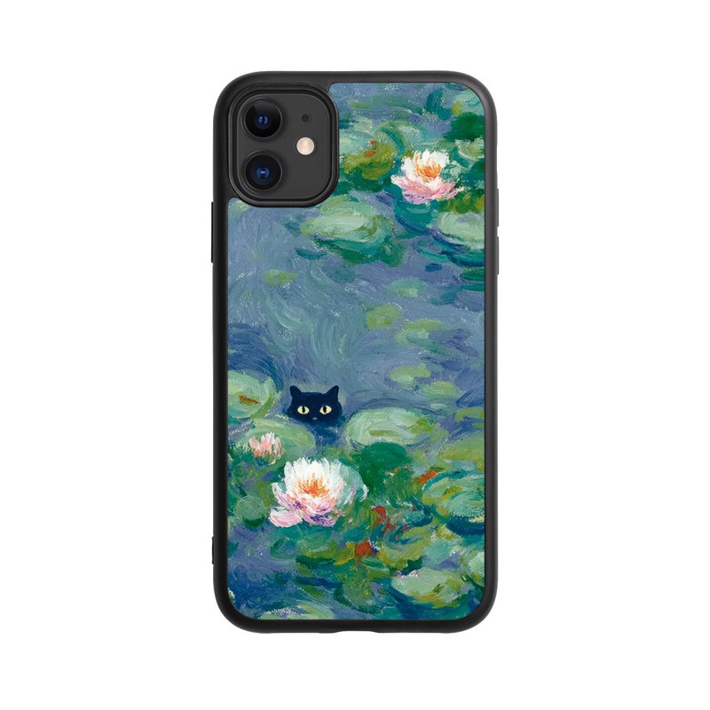 iPhone 11 Base Case Katze im Teich Gemälde Impressionismus