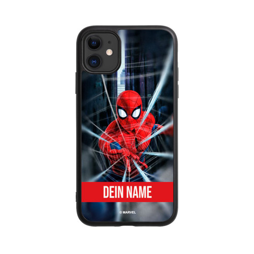 Apple iPhone 11 Base Case Spiderman Webs in Action Personalisierbar