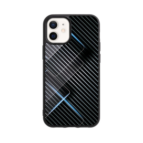 Apple iPhone 12 mini Base Case Blaue Linien auf Karbon