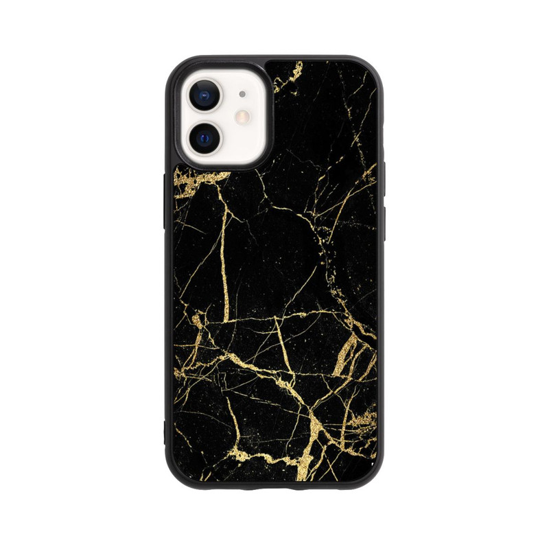 iPhone 12 mini Base Case Schwarzgoldener Marmor-Look