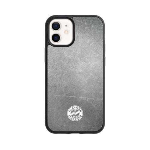 Apple iPhone 12 mini Base Case Klassisches FCB Logo Klein - Weiß auf Metalllook