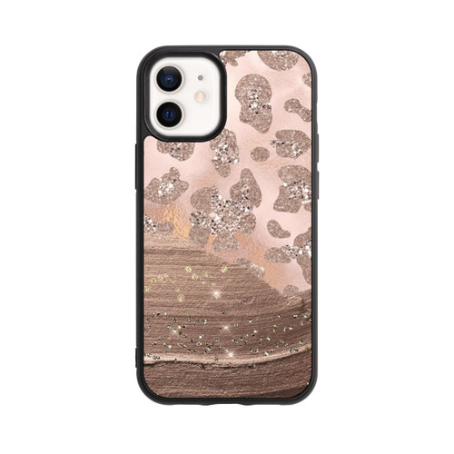 Apple iPhone 12 mini Base Case Silberner Leoparden Glitzerlook