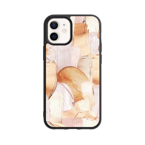 Apple iPhone 12 mini Base Case Weiß/Gold Pinsel Muster