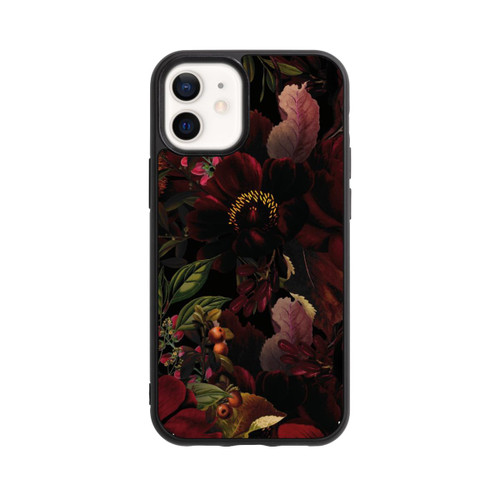 Apple iPhone 12 mini Base Case Dunkle Rote Vintage Barock Rosen