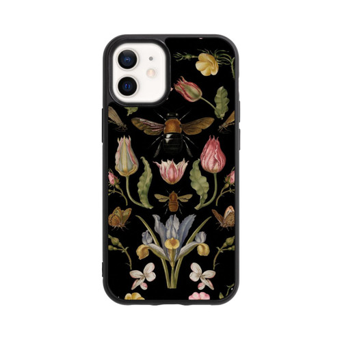 Apple iPhone 12 mini Base Case Wildblumen und Biene Schwarz