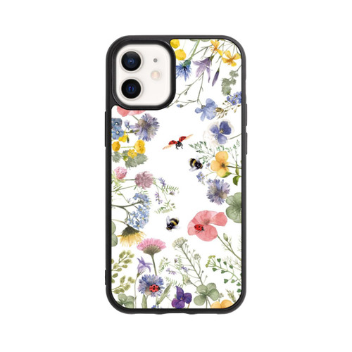 Apple iPhone 12 mini Base Case Bunte Frühlingsblumen und Bienen