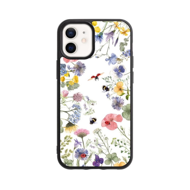 iPhone 12 mini Base Case Bunte Frühlingsblumen und Bienen