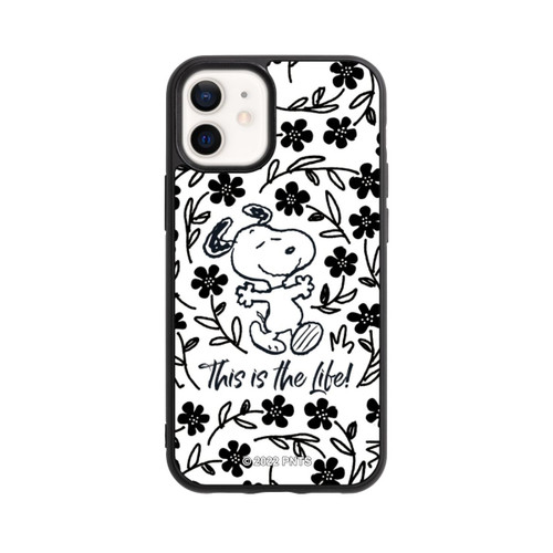 Apple iPhone 12 mini Base Case Snoopy schwarz und weiß This Is The Life