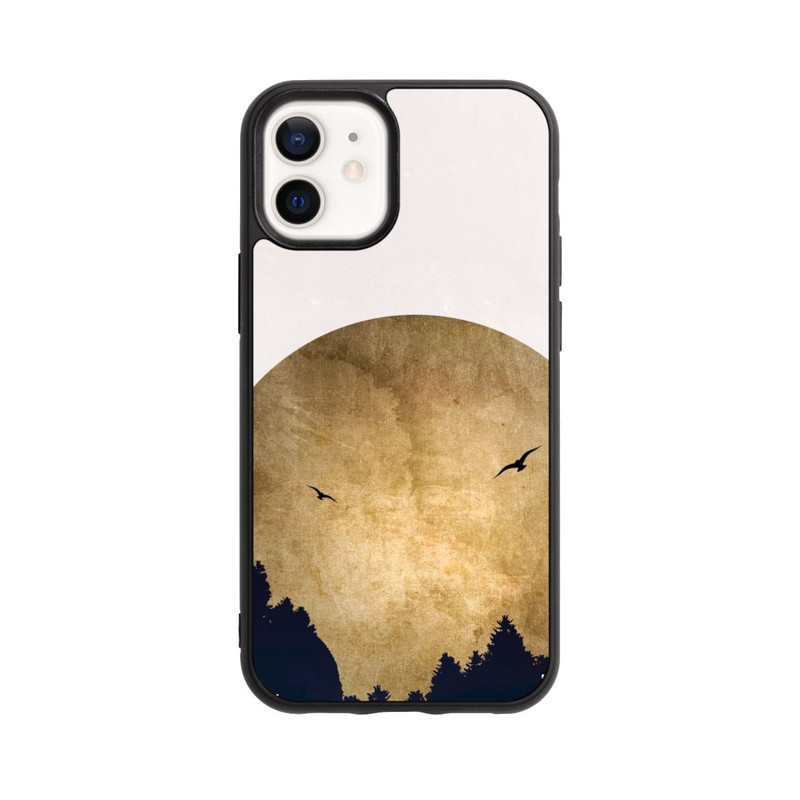 iPhone 12 mini Base Case Zwei Vögel vor Mond