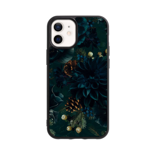 Apple iPhone 12 mini Base Case Blumenmuster Grün und Blau