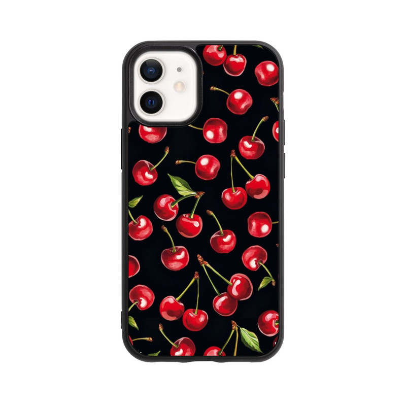 iPhone 12 mini Base Case Kirschmuster Schwarz mit KI