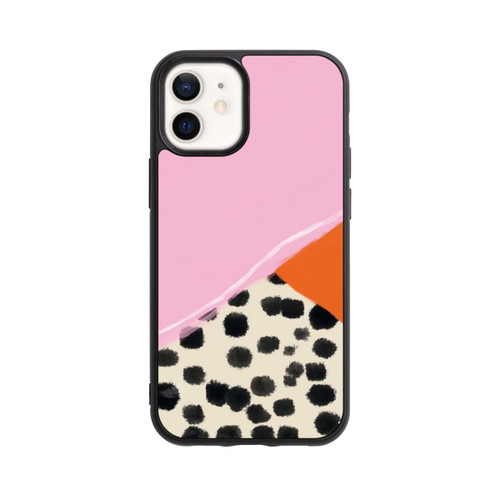 Apple iPhone 12 mini Base Case Rosa und Orange Gepunkteter Hintergrund