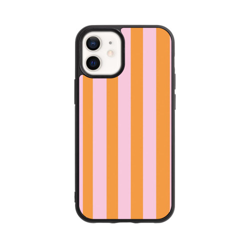 Apple iPhone 12 mini Base Case Orange Rosa Streifen