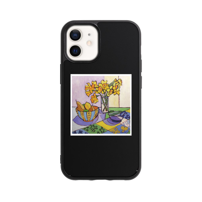 iPhone 12 mini Base Case Daffodil Patchwork, 2023, by Catherine J Martzloff
