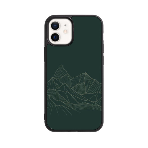 Apple iPhone 12 mini Base Case Berg Line Art Grün