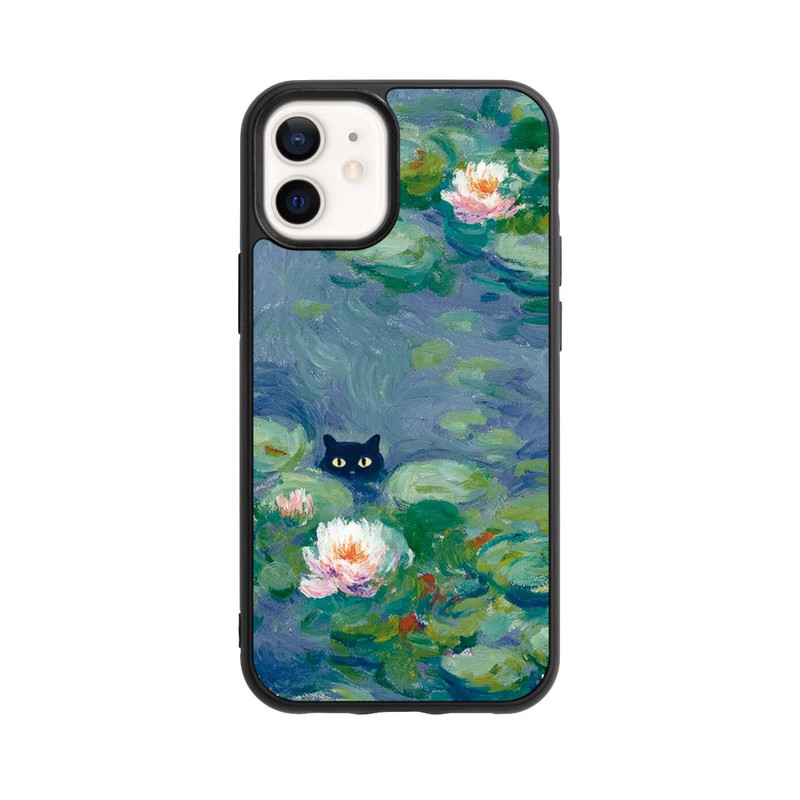 iPhone 12 mini Base Case Katze im Teich Gemälde Impressionismus