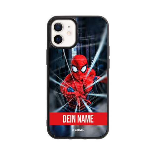 Apple iPhone 12 mini Base Case Spiderman Webs in Action Personalisierbar