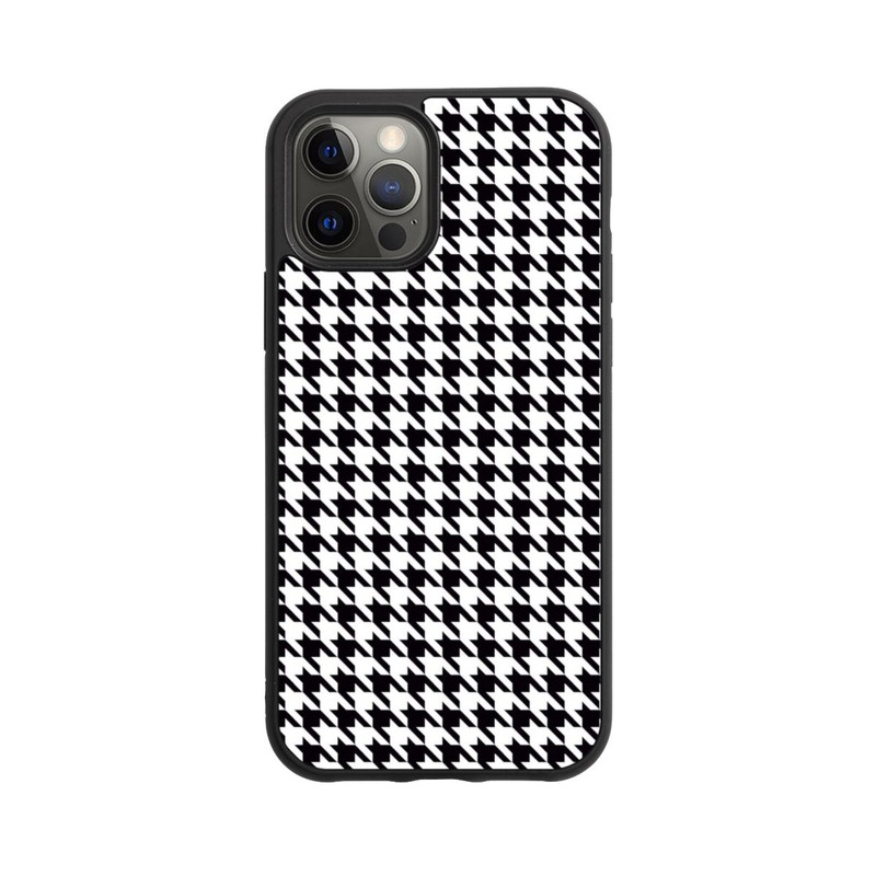 iPhone 12 Pro Base Case Hahnentritt Schwarz Weiß