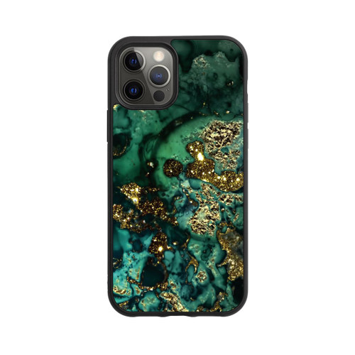 Apple iPhone 12 Pro Base Case Cyan Glitzer Marmorlook