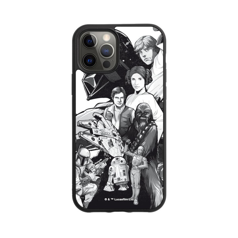 iPhone 12 Pro Base Case StarWars Charaktere - Schwarz-Weiß