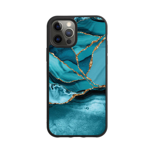 Apple iPhone 12 Pro Base Case Eisblaue Marmor Landschaft