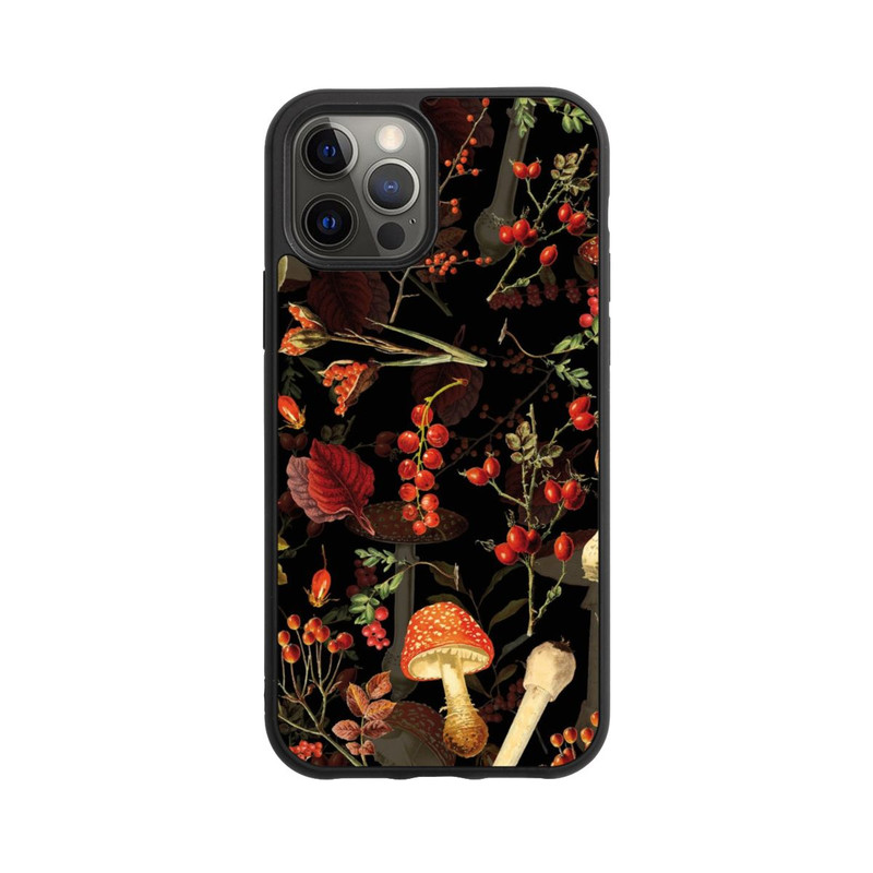 iPhone 12 Pro Base Case Pilzmuster Schwarz