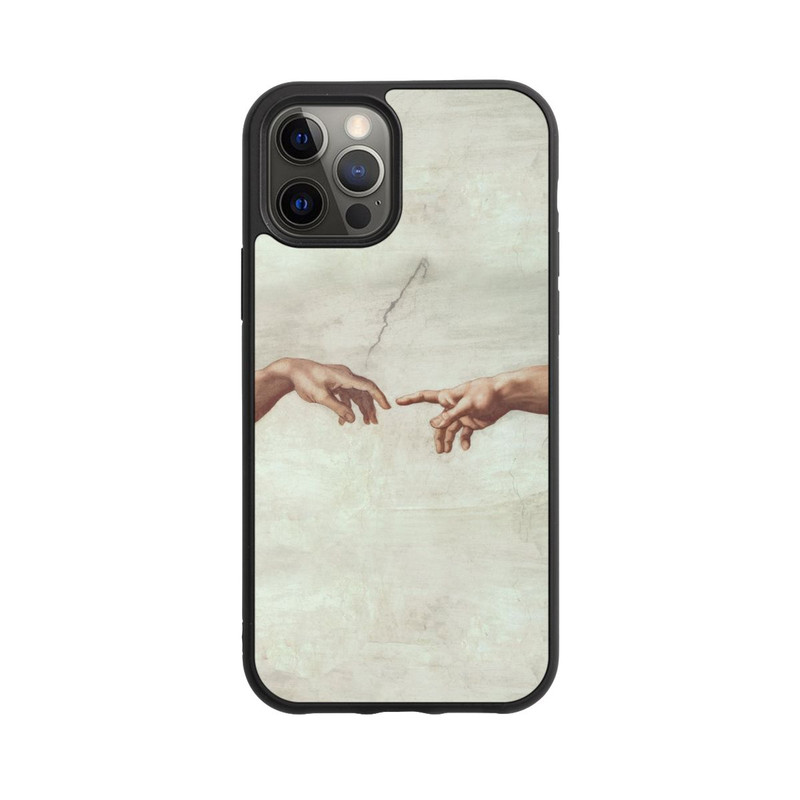 iPhone 12 Pro Base Case Die Hände von Gott und Adam von Michelangelo Buonarroti