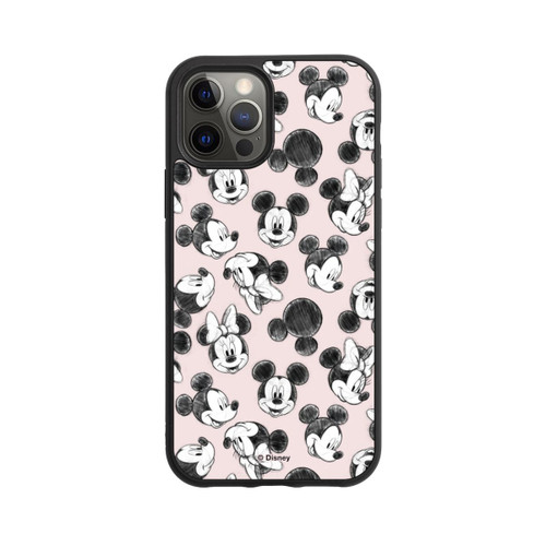 Apple iPhone 12 Pro Base Case Minnie &amp; Mickey Viele Gesichter Pink