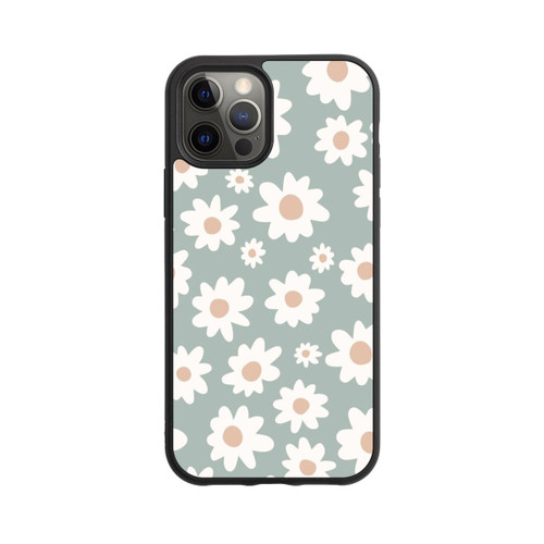 Apple iPhone 12 Pro Base Case Gänseblümchen Muster grün