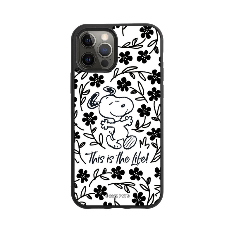 iPhone 12 Pro Base Case Snoopy schwarz und weiß This Is The Life