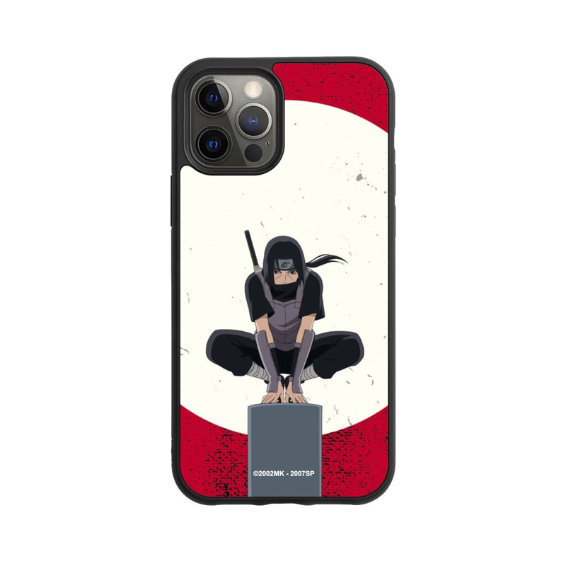 iPhone 12 Pro Base Case Itachi Uchiha Symbol Roter Hintergrund