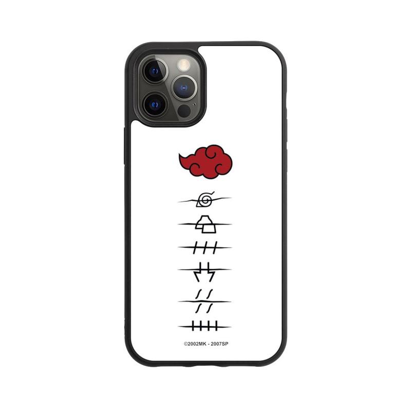 iPhone 12 Pro Base Case Akatsuki Mitgliedersymbole Weiß