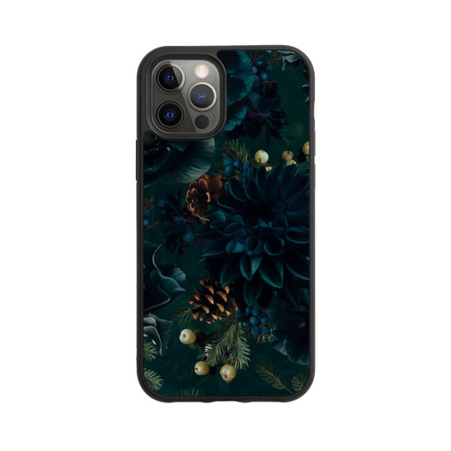 Apple iPhone 12 Pro Base Case Blumenmuster Grün und Blau