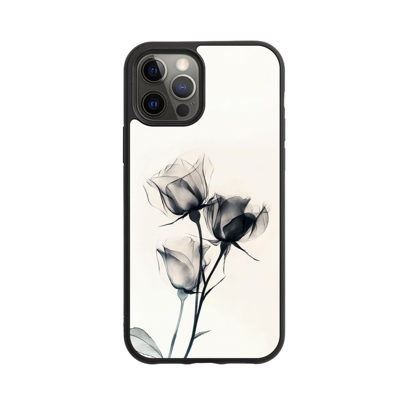 iPhone 12 Pro Base Case Schwarze Blume